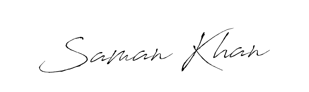 It looks lik you need a new signature style for name Saman Khan. Design unique handwritten (Antro_Vectra) signature with our free signature maker in just a few clicks. Saman Khan signature style 6 images and pictures png