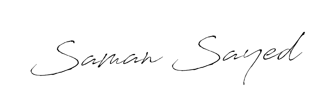 Make a beautiful signature design for name Saman Sayed. With this signature (Antro_Vectra) style, you can create a handwritten signature for free. Saman Sayed signature style 6 images and pictures png