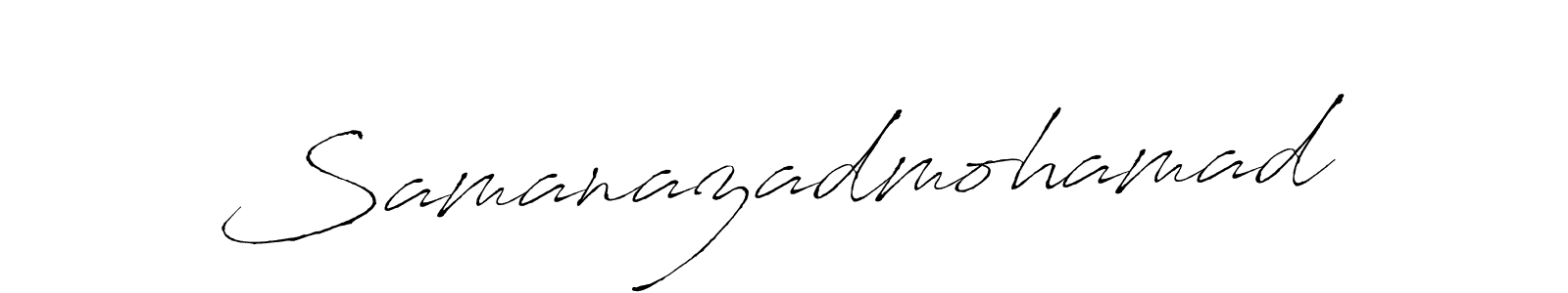 Similarly Antro_Vectra is the best handwritten signature design. Signature creator online .You can use it as an online autograph creator for name Samanazadmohamad. Samanazadmohamad signature style 6 images and pictures png