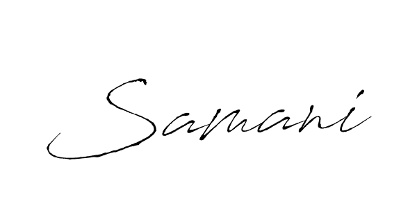 Create a beautiful signature design for name Samani. With this signature (Antro_Vectra) fonts, you can make a handwritten signature for free. Samani signature style 6 images and pictures png