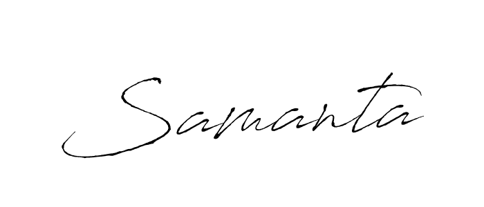 Create a beautiful signature design for name Samanta. With this signature (Antro_Vectra) fonts, you can make a handwritten signature for free. Samanta signature style 6 images and pictures png