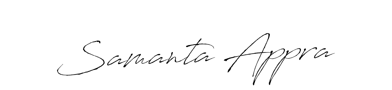 Make a short Samanta Appra signature style. Manage your documents anywhere anytime using Antro_Vectra. Create and add eSignatures, submit forms, share and send files easily. Samanta Appra signature style 6 images and pictures png