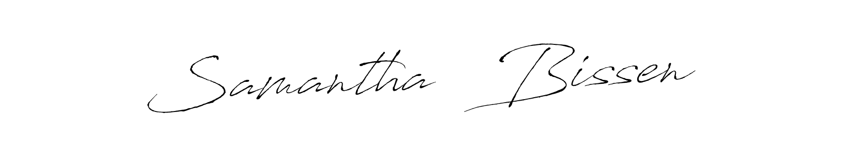 Similarly Antro_Vectra is the best handwritten signature design. Signature creator online .You can use it as an online autograph creator for name Samantha   Bissen. Samantha   Bissen signature style 6 images and pictures png