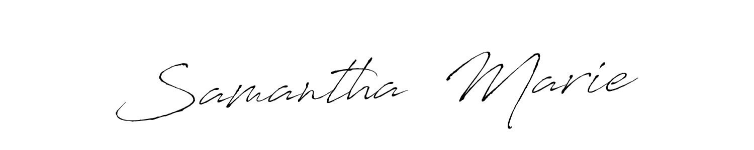 How to make Samantha  Marie name signature. Use Antro_Vectra style for creating short signs online. This is the latest handwritten sign. Samantha  Marie signature style 6 images and pictures png