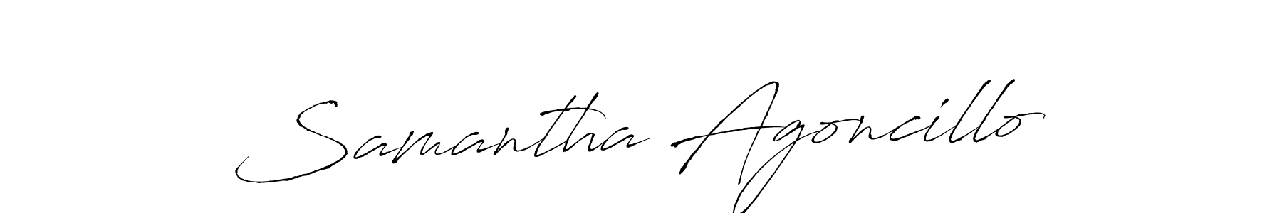 How to make Samantha Agoncillo name signature. Use Antro_Vectra style for creating short signs online. This is the latest handwritten sign. Samantha Agoncillo signature style 6 images and pictures png