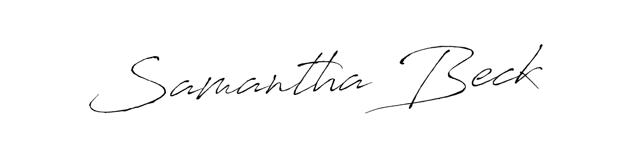 How to make Samantha Beck name signature. Use Antro_Vectra style for creating short signs online. This is the latest handwritten sign. Samantha Beck signature style 6 images and pictures png