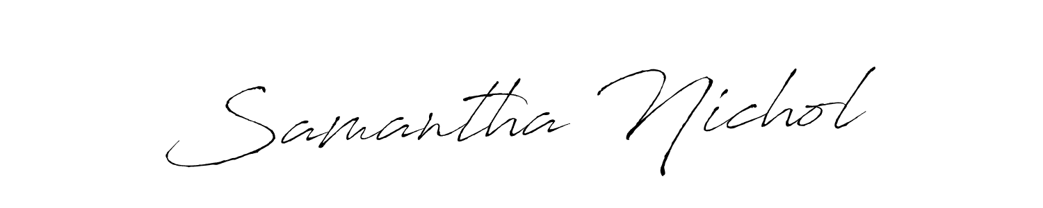 You should practise on your own different ways (Antro_Vectra) to write your name (Samantha Nichol) in signature. don't let someone else do it for you. Samantha Nichol signature style 6 images and pictures png