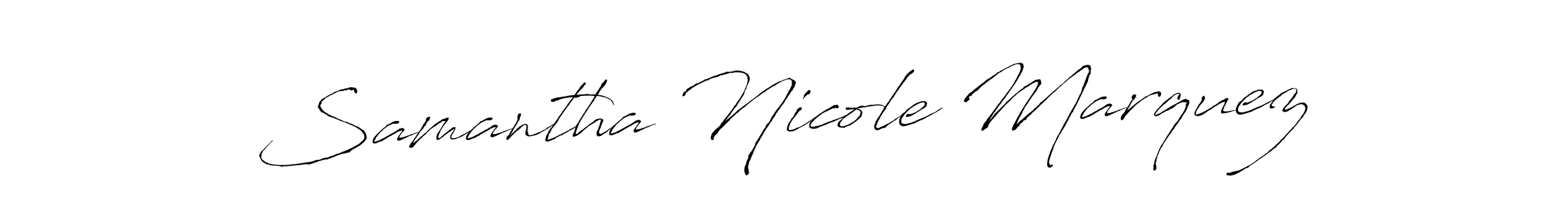 Make a beautiful signature design for name Samantha Nicole Marquez. With this signature (Antro_Vectra) style, you can create a handwritten signature for free. Samantha Nicole Marquez signature style 6 images and pictures png