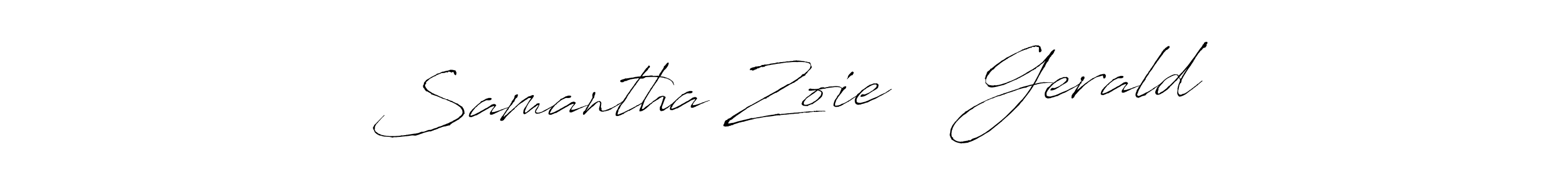 How to make Samantha Zoie ♥️ Gerald name signature. Use Antro_Vectra style for creating short signs online. This is the latest handwritten sign. Samantha Zoie ♥️ Gerald signature style 6 images and pictures png
