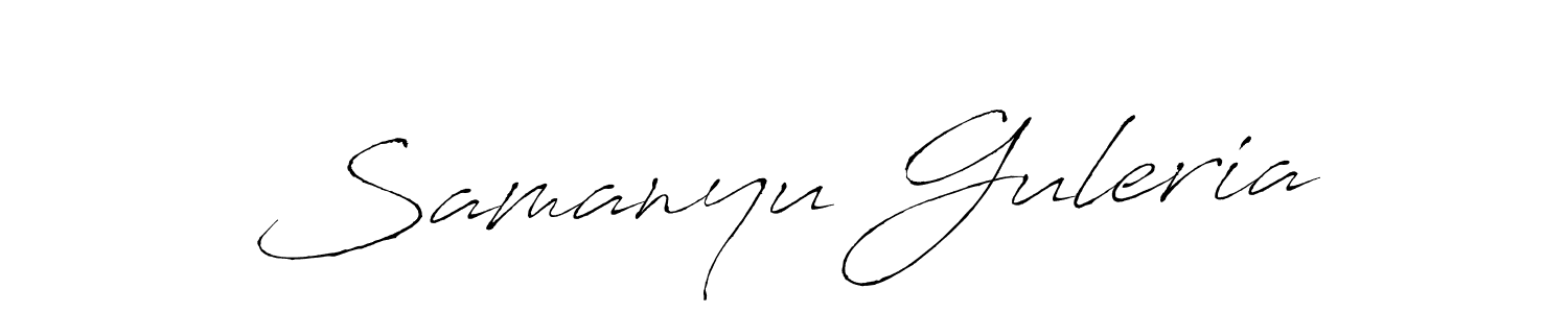 You can use this online signature creator to create a handwritten signature for the name Samanyu Guleria. This is the best online autograph maker. Samanyu Guleria signature style 6 images and pictures png