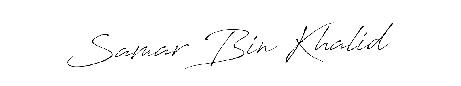 How to make Samar Bin Khalid name signature. Use Antro_Vectra style for creating short signs online. This is the latest handwritten sign. Samar Bin Khalid signature style 6 images and pictures png