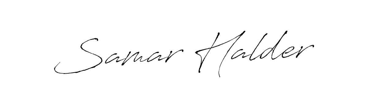 Make a beautiful signature design for name Samar Halder. With this signature (Antro_Vectra) style, you can create a handwritten signature for free. Samar Halder signature style 6 images and pictures png