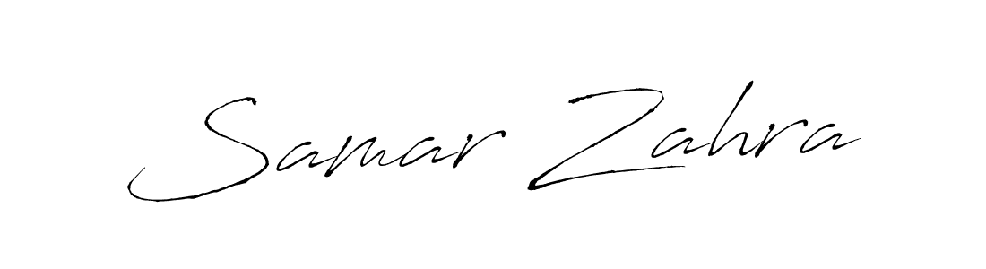 How to make Samar Zahra name signature. Use Antro_Vectra style for creating short signs online. This is the latest handwritten sign. Samar Zahra signature style 6 images and pictures png