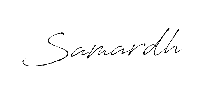 Use a signature maker to create a handwritten signature online. With this signature software, you can design (Antro_Vectra) your own signature for name Samardh. Samardh signature style 6 images and pictures png