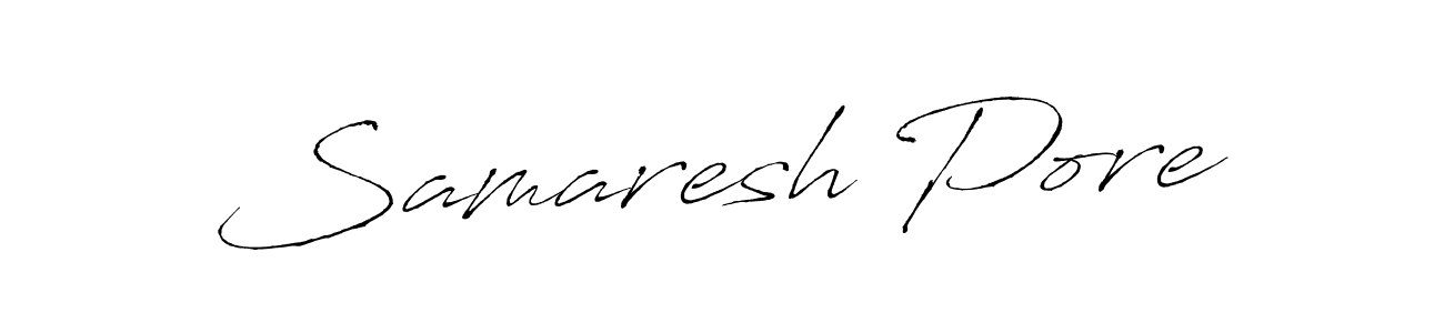 Make a beautiful signature design for name Samaresh Pore. With this signature (Antro_Vectra) style, you can create a handwritten signature for free. Samaresh Pore signature style 6 images and pictures png