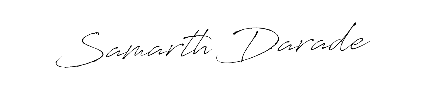 The best way (Antro_Vectra) to make a short signature is to pick only two or three words in your name. The name Samarth Darade include a total of six letters. For converting this name. Samarth Darade signature style 6 images and pictures png