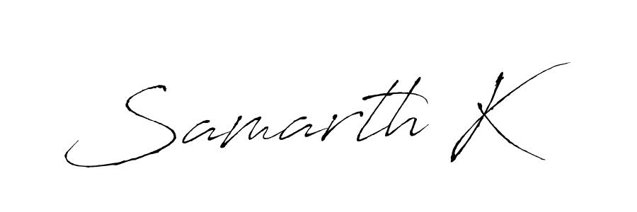 How to make Samarth K name signature. Use Antro_Vectra style for creating short signs online. This is the latest handwritten sign. Samarth K signature style 6 images and pictures png