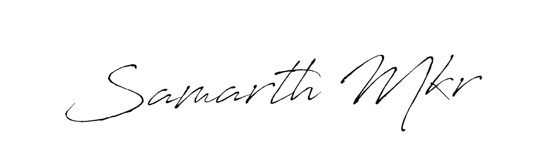 How to make Samarth Mkr name signature. Use Antro_Vectra style for creating short signs online. This is the latest handwritten sign. Samarth Mkr signature style 6 images and pictures png