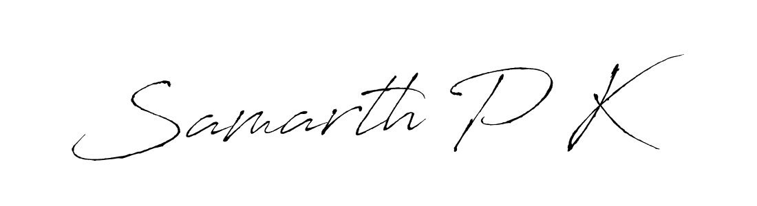 Use a signature maker to create a handwritten signature online. With this signature software, you can design (Antro_Vectra) your own signature for name Samarth P K. Samarth P K signature style 6 images and pictures png
