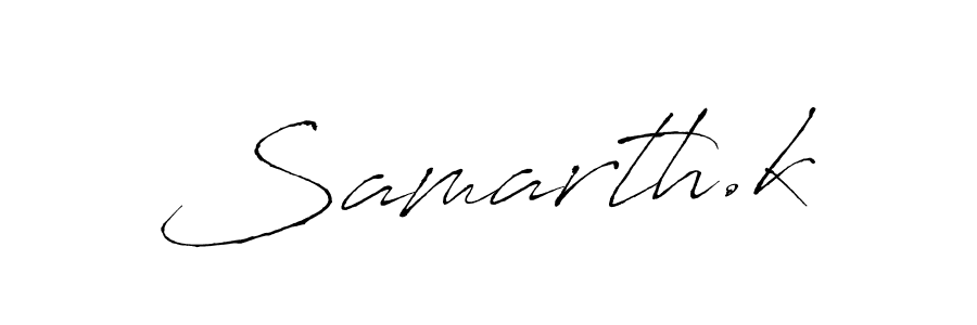 Use a signature maker to create a handwritten signature online. With this signature software, you can design (Antro_Vectra) your own signature for name Samarth.k. Samarth.k signature style 6 images and pictures png