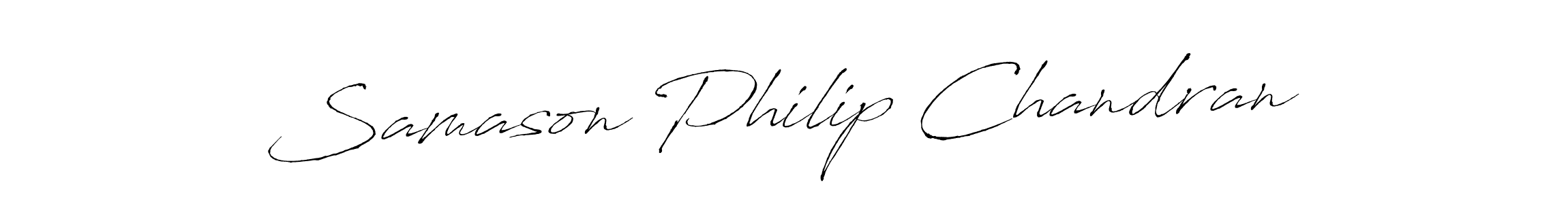 Design your own signature with our free online signature maker. With this signature software, you can create a handwritten (Antro_Vectra) signature for name Samason Philip Chandran. Samason Philip Chandran signature style 6 images and pictures png