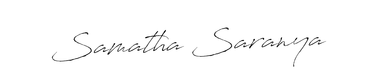Make a beautiful signature design for name Samatha Saranya. With this signature (Antro_Vectra) style, you can create a handwritten signature for free. Samatha Saranya signature style 6 images and pictures png