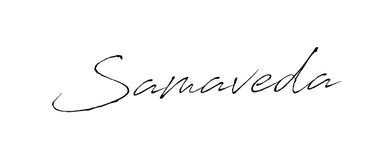 Use a signature maker to create a handwritten signature online. With this signature software, you can design (Antro_Vectra) your own signature for name Samaveda. Samaveda signature style 6 images and pictures png