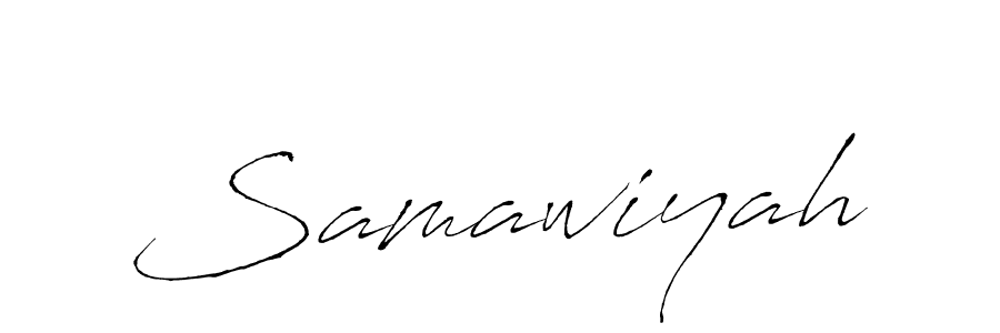 Make a beautiful signature design for name Samawiyah. With this signature (Antro_Vectra) style, you can create a handwritten signature for free. Samawiyah signature style 6 images and pictures png