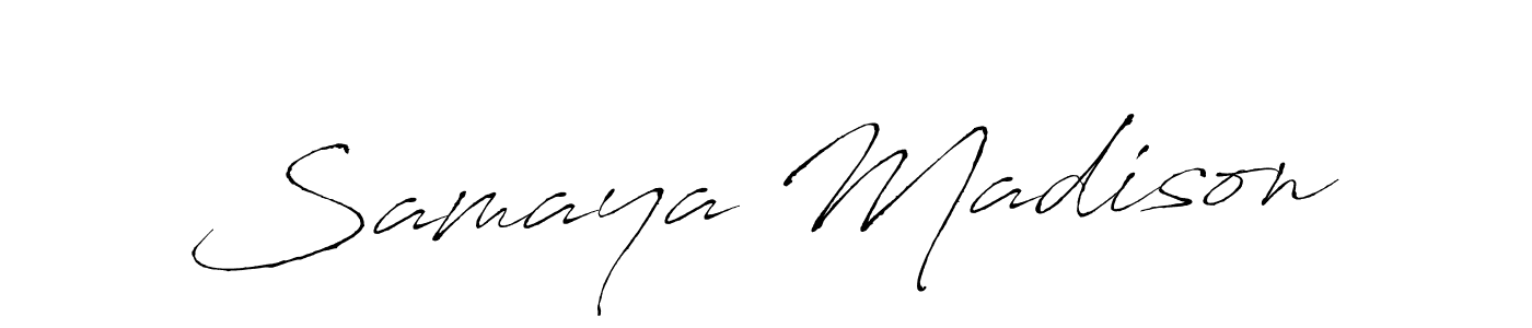 Similarly Antro_Vectra is the best handwritten signature design. Signature creator online .You can use it as an online autograph creator for name Samaya Madison. Samaya Madison signature style 6 images and pictures png