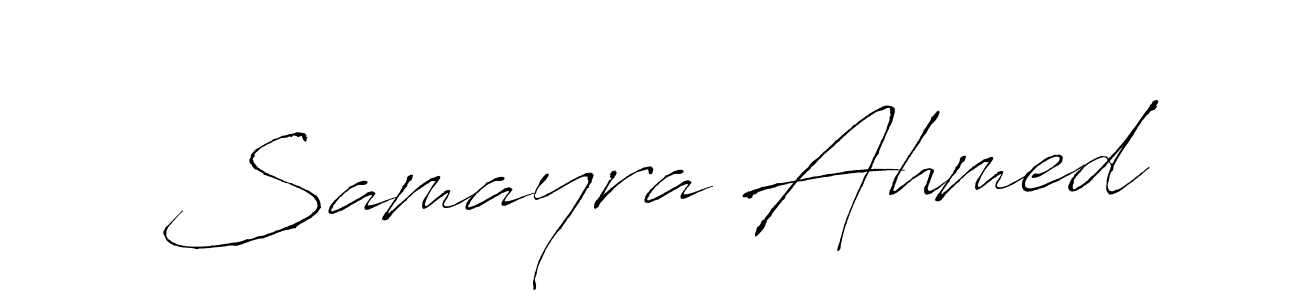 Samayra Ahmed stylish signature style. Best Handwritten Sign (Antro_Vectra) for my name. Handwritten Signature Collection Ideas for my name Samayra Ahmed. Samayra Ahmed signature style 6 images and pictures png