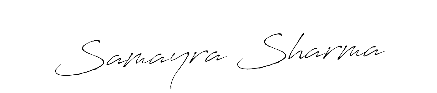 Make a beautiful signature design for name Samayra Sharma. With this signature (Antro_Vectra) style, you can create a handwritten signature for free. Samayra Sharma signature style 6 images and pictures png