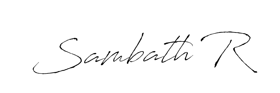Design your own signature with our free online signature maker. With this signature software, you can create a handwritten (Antro_Vectra) signature for name Sambath R. Sambath R signature style 6 images and pictures png