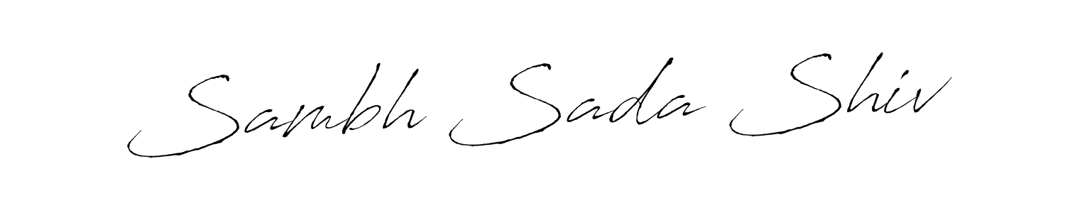 if you are searching for the best signature style for your name Sambh Sada Shiv. so please give up your signature search. here we have designed multiple signature styles  using Antro_Vectra. Sambh Sada Shiv signature style 6 images and pictures png