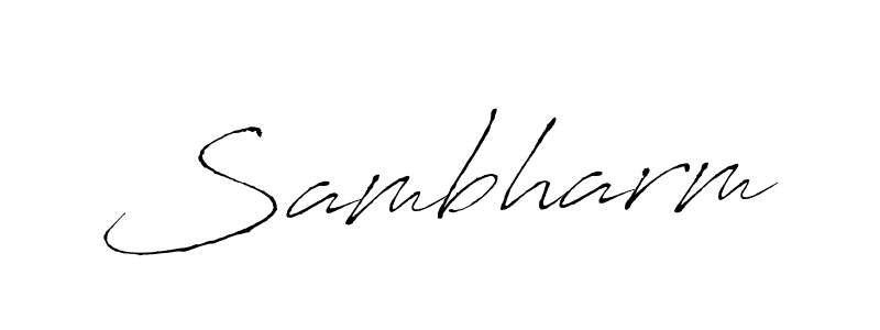 Use a signature maker to create a handwritten signature online. With this signature software, you can design (Antro_Vectra) your own signature for name Sambharm. Sambharm signature style 6 images and pictures png