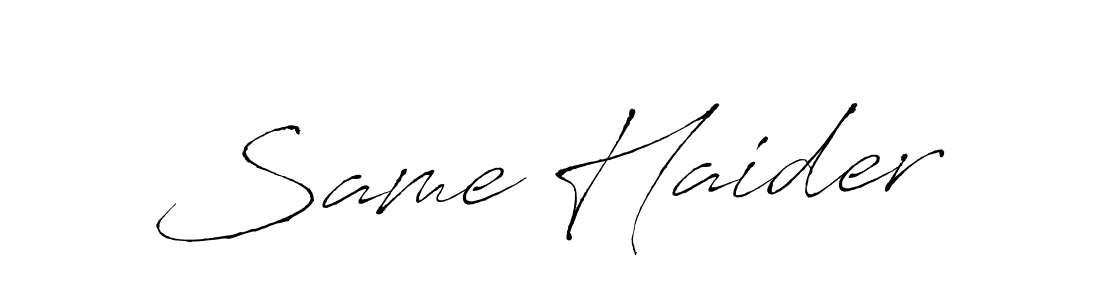 Also You can easily find your signature by using the search form. We will create Same Haider name handwritten signature images for you free of cost using Antro_Vectra sign style. Same Haider signature style 6 images and pictures png