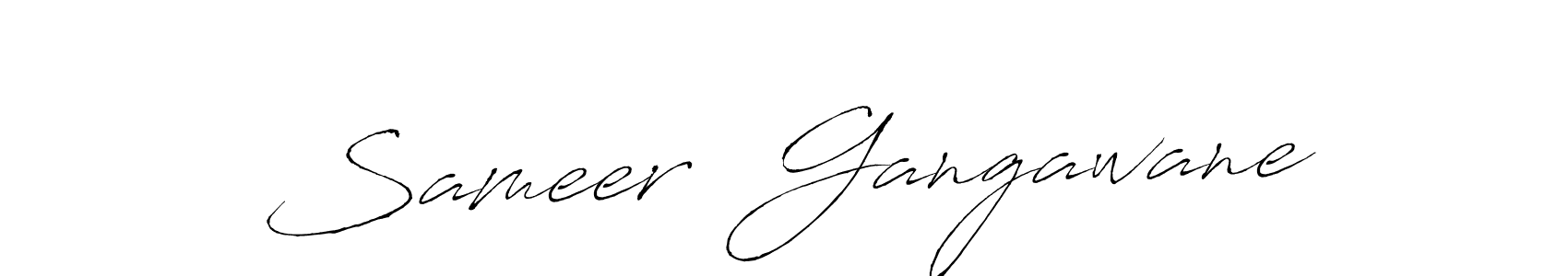 Make a beautiful signature design for name Sameer  Gangawane. With this signature (Antro_Vectra) style, you can create a handwritten signature for free. Sameer  Gangawane signature style 6 images and pictures png