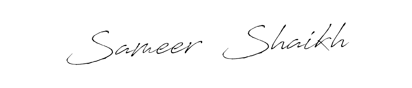 Make a beautiful signature design for name Sameer  Shaikh. With this signature (Antro_Vectra) style, you can create a handwritten signature for free. Sameer  Shaikh signature style 6 images and pictures png