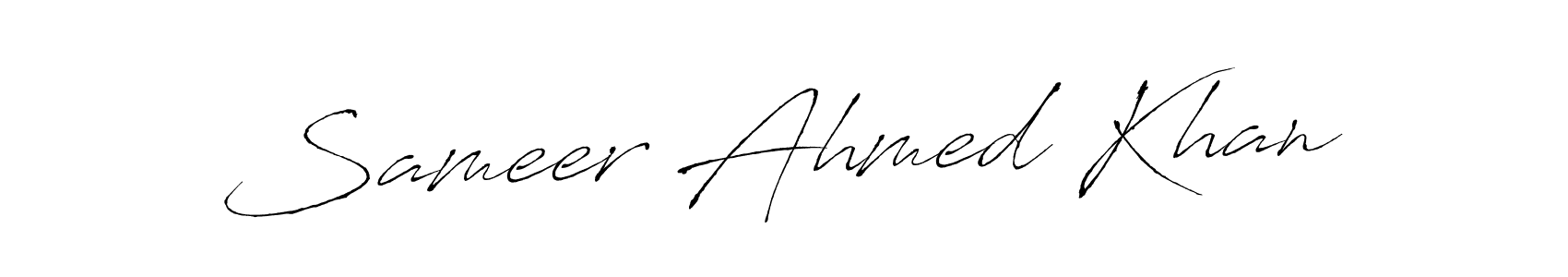 Make a beautiful signature design for name Sameer Ahmed Khan. With this signature (Antro_Vectra) style, you can create a handwritten signature for free. Sameer Ahmed Khan signature style 6 images and pictures png