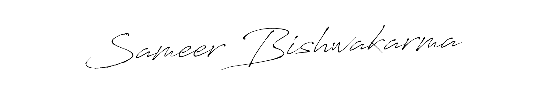 Make a beautiful signature design for name Sameer Bishwakarma. With this signature (Antro_Vectra) style, you can create a handwritten signature for free. Sameer Bishwakarma signature style 6 images and pictures png