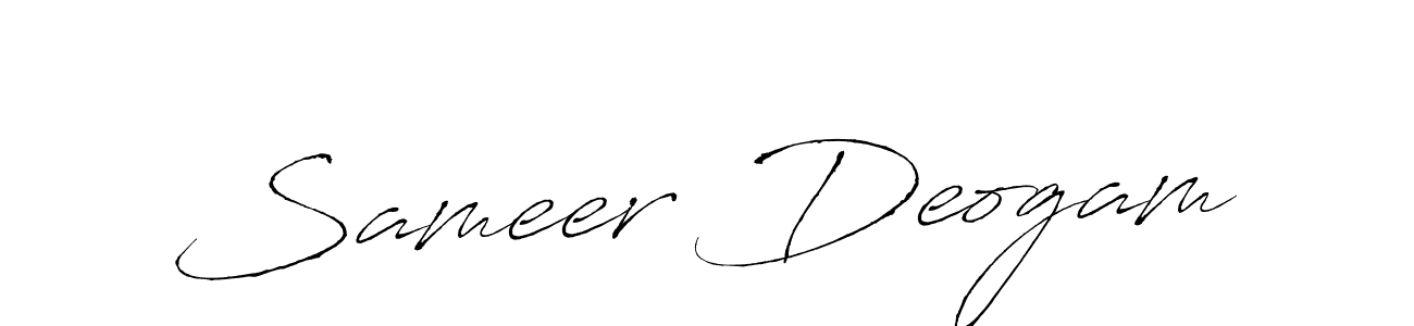 Make a beautiful signature design for name Sameer Deogam. With this signature (Antro_Vectra) style, you can create a handwritten signature for free. Sameer Deogam signature style 6 images and pictures png
