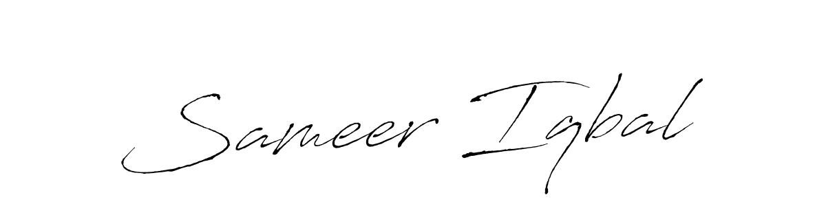 Make a beautiful signature design for name Sameer Iqbal. With this signature (Antro_Vectra) style, you can create a handwritten signature for free. Sameer Iqbal signature style 6 images and pictures png