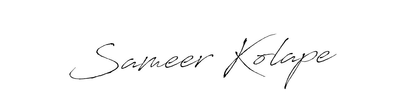 How to make Sameer Kolape signature? Antro_Vectra is a professional autograph style. Create handwritten signature for Sameer Kolape name. Sameer Kolape signature style 6 images and pictures png