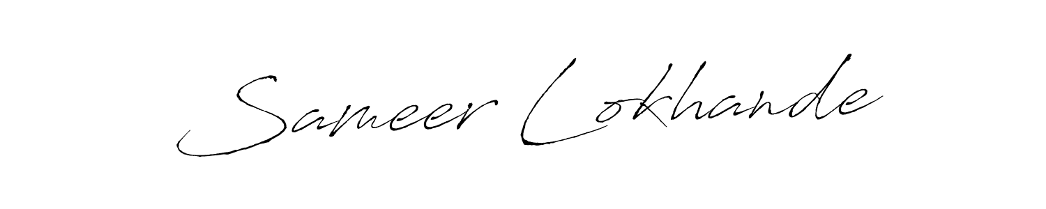 Sameer Lokhande stylish signature style. Best Handwritten Sign (Antro_Vectra) for my name. Handwritten Signature Collection Ideas for my name Sameer Lokhande. Sameer Lokhande signature style 6 images and pictures png