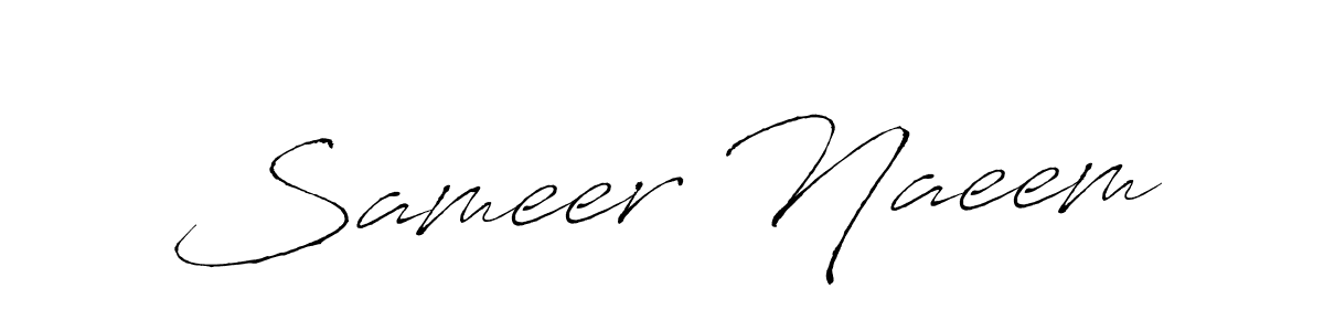 Make a beautiful signature design for name Sameer Naeem. With this signature (Antro_Vectra) style, you can create a handwritten signature for free. Sameer Naeem signature style 6 images and pictures png