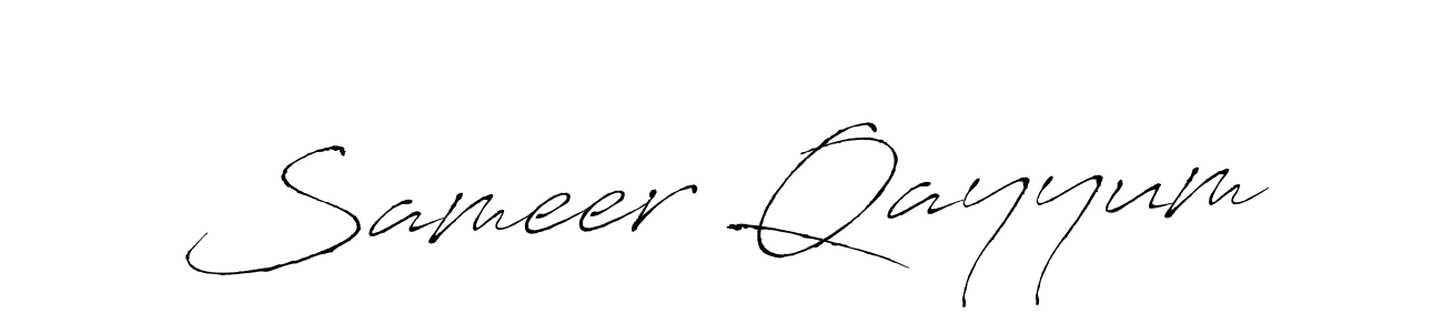 This is the best signature style for the Sameer Qayyum name. Also you like these signature font (Antro_Vectra). Mix name signature. Sameer Qayyum signature style 6 images and pictures png