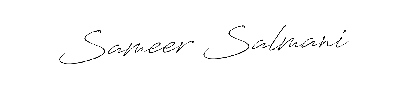 How to make Sameer Salmani signature? Antro_Vectra is a professional autograph style. Create handwritten signature for Sameer Salmani name. Sameer Salmani signature style 6 images and pictures png