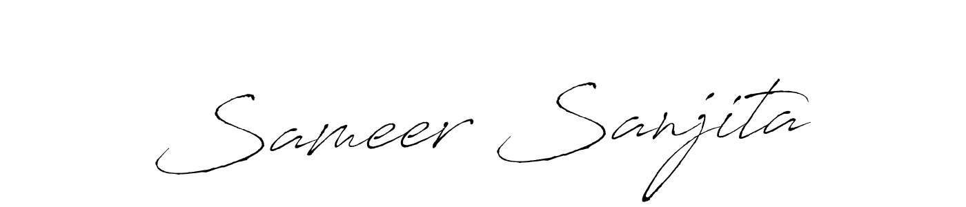 Create a beautiful signature design for name Sameer Sanjita. With this signature (Antro_Vectra) fonts, you can make a handwritten signature for free. Sameer Sanjita signature style 6 images and pictures png