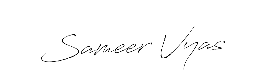 How to make Sameer Vyas signature? Antro_Vectra is a professional autograph style. Create handwritten signature for Sameer Vyas name. Sameer Vyas signature style 6 images and pictures png