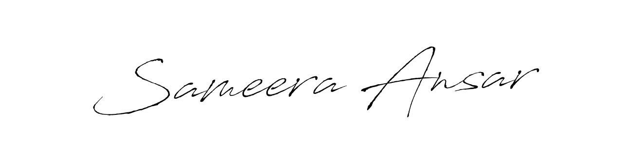 How to make Sameera Ansar signature? Antro_Vectra is a professional autograph style. Create handwritten signature for Sameera Ansar name. Sameera Ansar signature style 6 images and pictures png