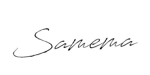 Design your own signature with our free online signature maker. With this signature software, you can create a handwritten (Antro_Vectra) signature for name Samema. Samema signature style 6 images and pictures png